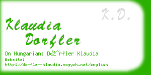 klaudia dorfler business card